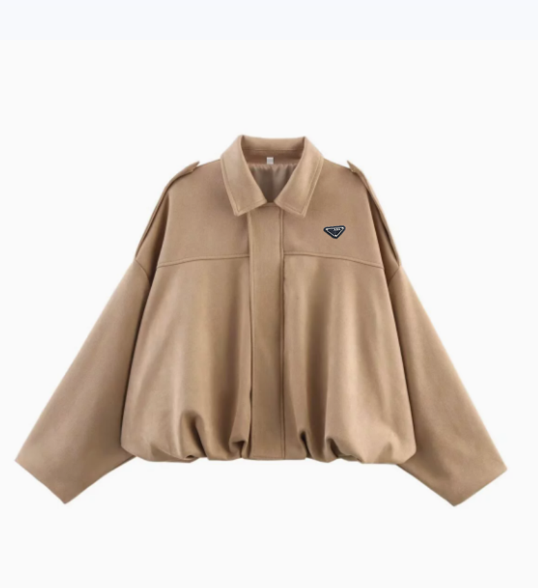 2026 Womens Bomber Jacket Lapel Long Sleeve Zipper Suede Women High Street Cropped Racing Jackets Coats Outerwears