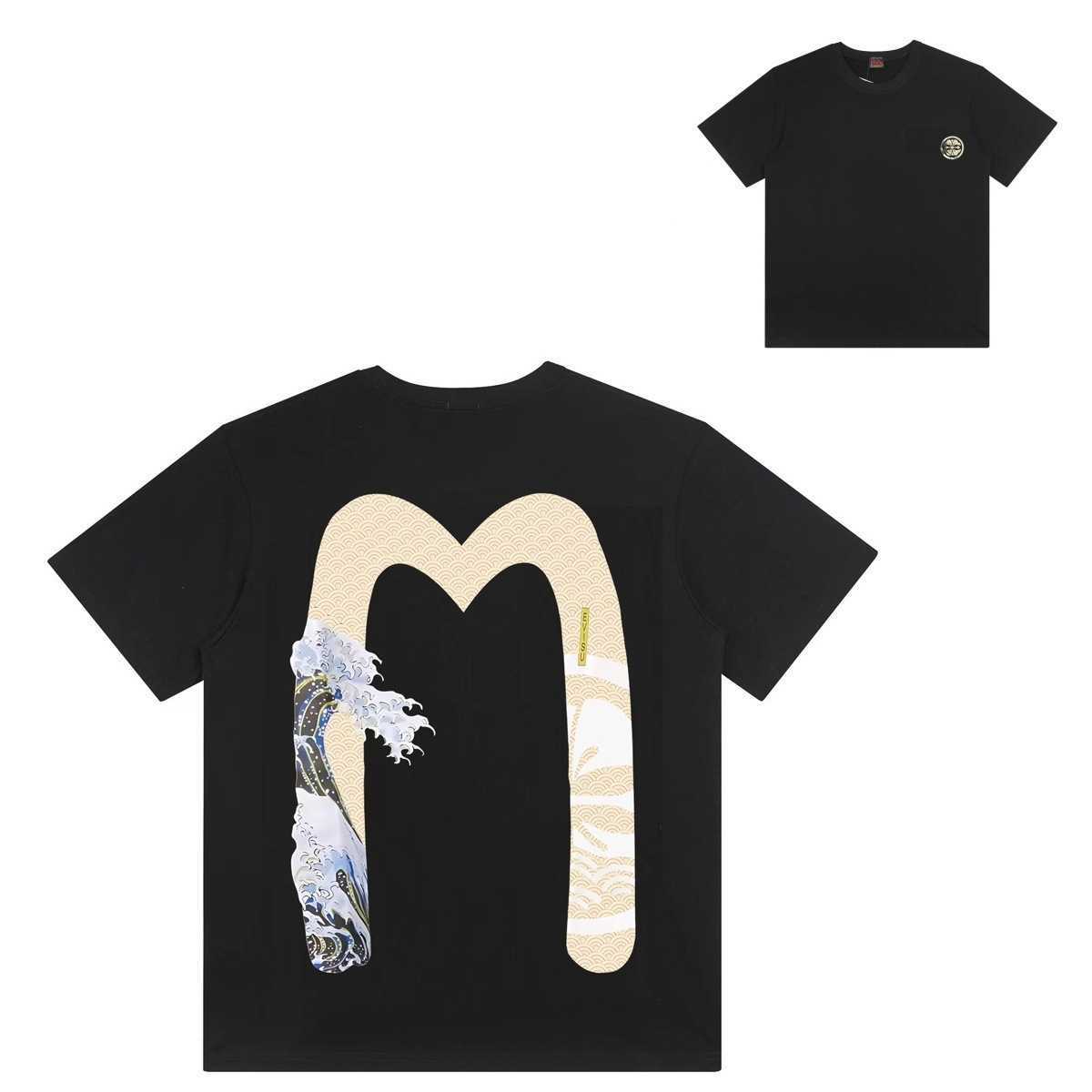 Men's T-Shirts Trendy Brand Summer Lucky God Short Sleeve Color Print 2024 New Pure Cotton Versatile Round Neck Loose T-Shirt Unisex Q260604