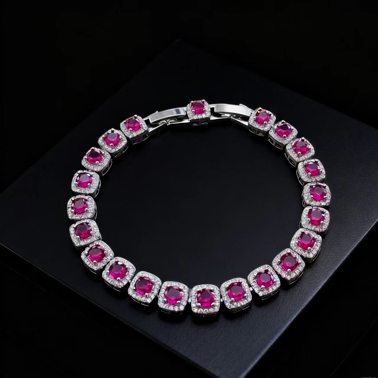2026 Choucong Gorgeous Sparkling Wedding Bracelets Luxury Jewelry 18K White Gold Fill Round 5A Cubic Zirconia CZ Diamond Party Women Square Bangle F