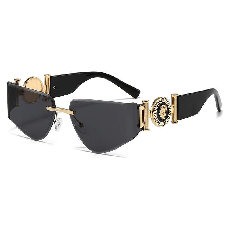 Fashion Grade Designer European And American Style Curved For Women 2025 New High End Inverted Triangle Beauty Head Accessories Sunglasses