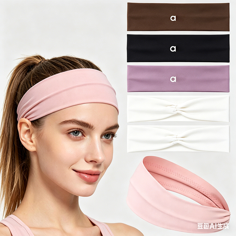 Non-slip Silicone Sport Headbands Elastic Yoga Sweatband Fitness Running Cycling Football Absorbing Hairband-image-1109003824