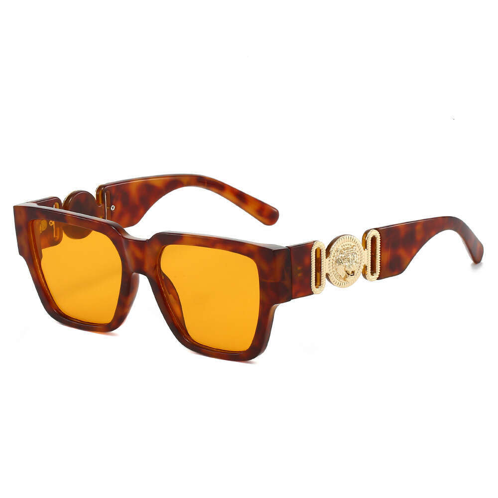 versce Fashion High Grade Designer men women Sunglasses New Square Personality Lion Head Large Frame Export Hot Style Color Block Fashion versce Sun