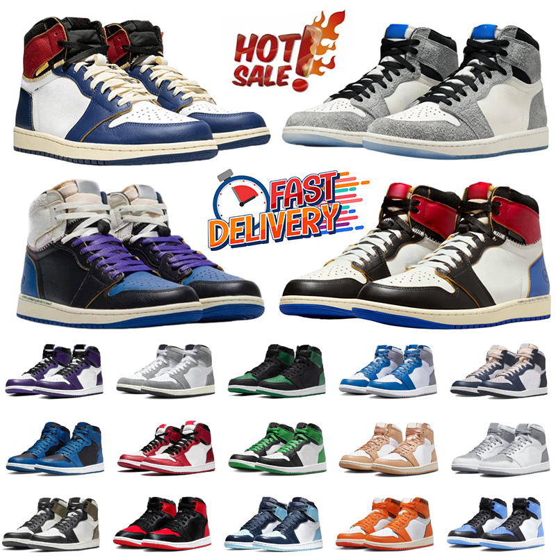1 High Basketball Shoes University Blue Leather Cool Grey Hyper Royal Smoke Grey Red Dark Mocha Digital Pink mid Outdoor trainers Sneakers 36-46-image-870668384