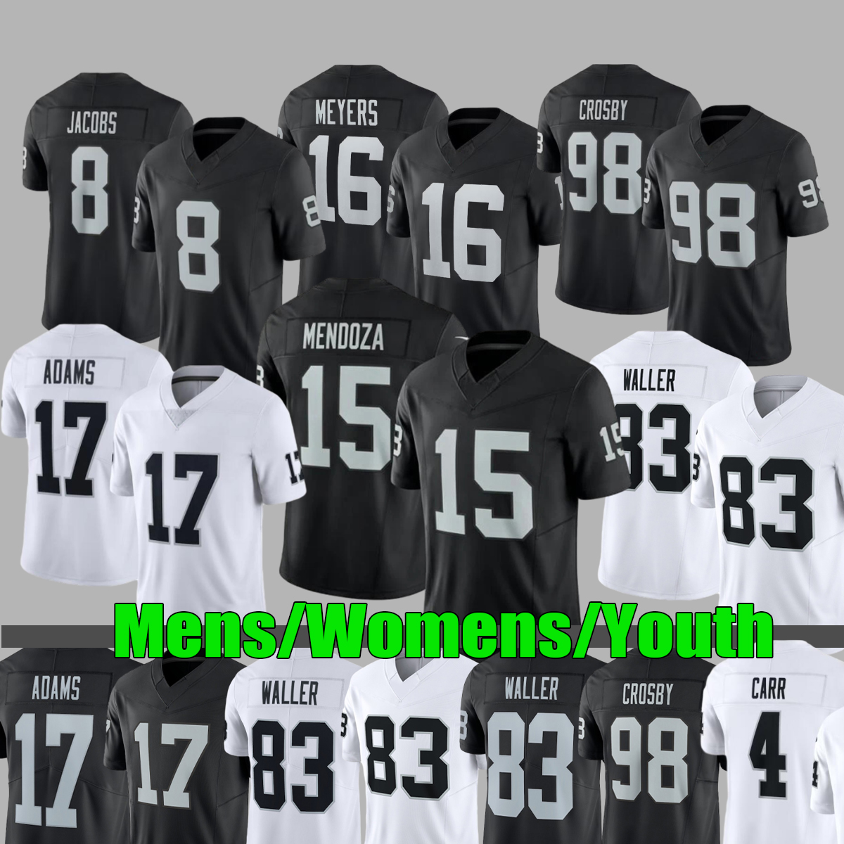 LasVegas Raider jersey Ashton Jeanty Maxx Crosby Brock Bowers Geno Smith Bo Jackson Marcus Allen Jakobi Meyers football Jerseys-image-940551392