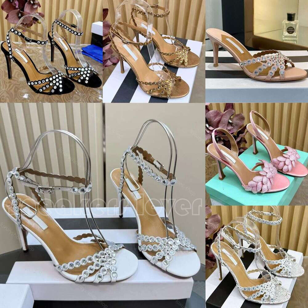 High Quality Pineapple Rhinestone Stiletto Sandal Clear PVC Crystal Slingback Pumps Open Tos High Heels Women Luxury Designer Shine Glitter Heele-image-943435588