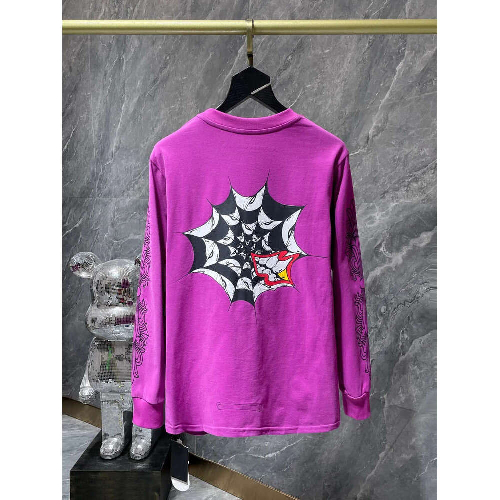 Designer Chrome Round Neck Horseshoe Cross Hoodie Men's Cotton Pullover Sweatshirt Hip Hop Gothic Print Sanskrit Sweatshirt Chrome Long Sleeve