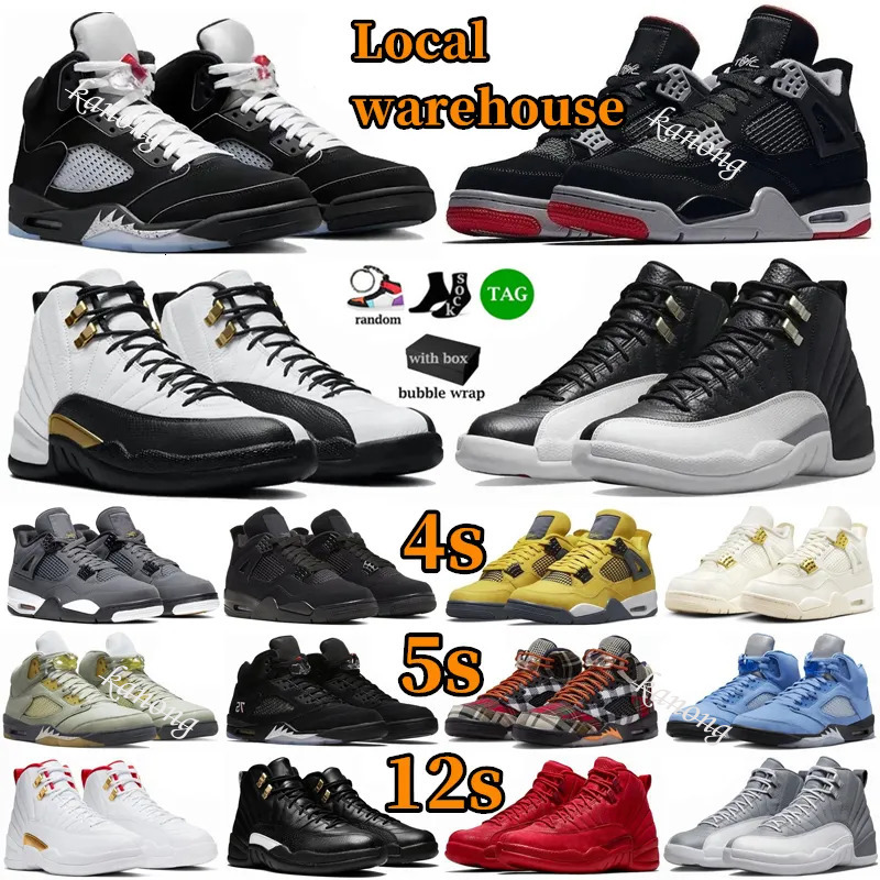 4S 5S 12S Basketball Mens Womens Trainers US Local Warehouse Luxury Grey Sail 4 Military Black Cat Fear White Thunder Bred Sneakers Sports Shoes-image-1108948197