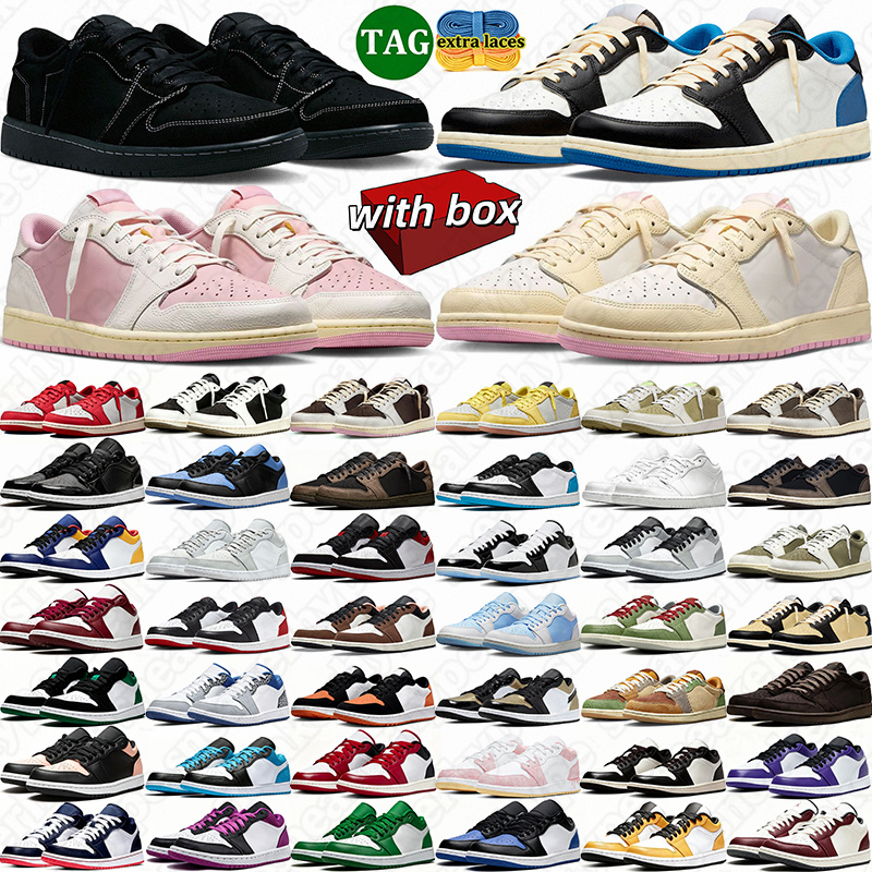 Free Shipping With Box Designer Basketball 1 1s lows for mens womens Phantom Sail Pink Light Smoke Grey UNC White Medium Olive Mocha Black Phantom s