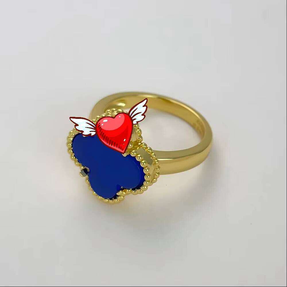 Brand Senior Designer 18K Gold Plated Clover Ring, Fashionable Classic Luxury Jewelry Comes with Original Bag Gift-image-1109002741