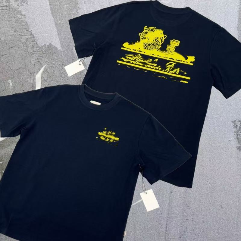 Un T-shirt de style vintage avec des lettres imprimées de marques de mode tendance, un t-shirt polyvalent unisexe