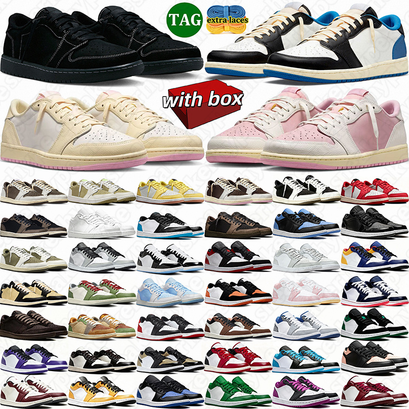 2027 Free Shipping With Box Designer Basketball 1 1s lows for mens womens Phantom Sail Pink Light Smoke grey UNC White Medium Olive Mocha Black Phan