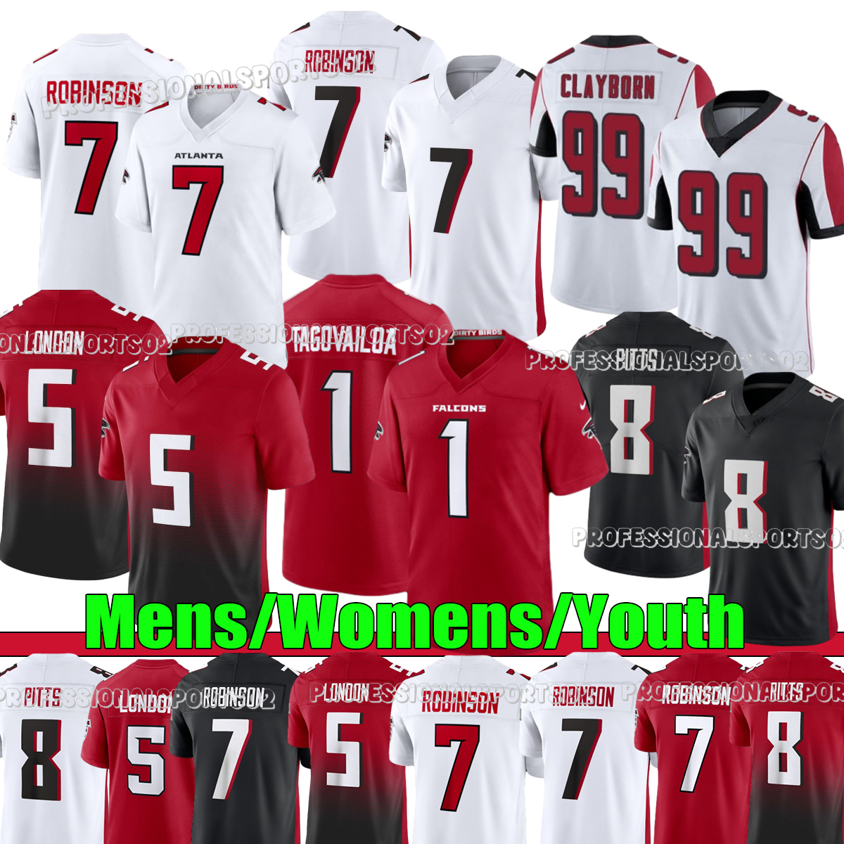 2026 Atlantacity Falcon jersey #7 Robinson #18 Cousins #5 London #8 Pitts atlantacity falconss jersey #9 Penix Jr #6 Koo #3 Bates III #95 Garrett-image-929493450