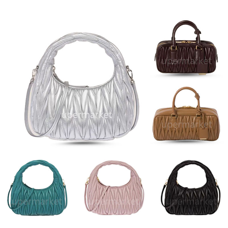 Luxury designer bag mini shoulder bags small half-moon handbag fashion pleated fold hobos woman travel minimalist crossbody purse cute clutch wallet