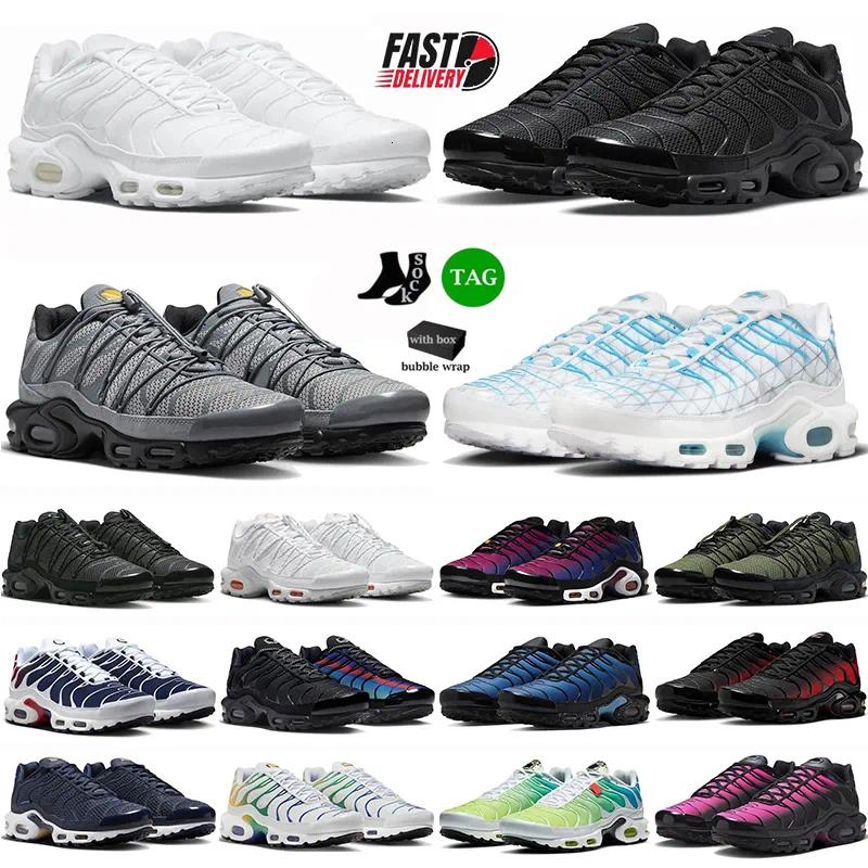 Designer Shoes Tns Plus Running Shoes Mens Womens Tnss Trainers Tn Unity Triple White Black Sky Blue Ice Hyper Marseille Outdoor Sports Sneakers Siz