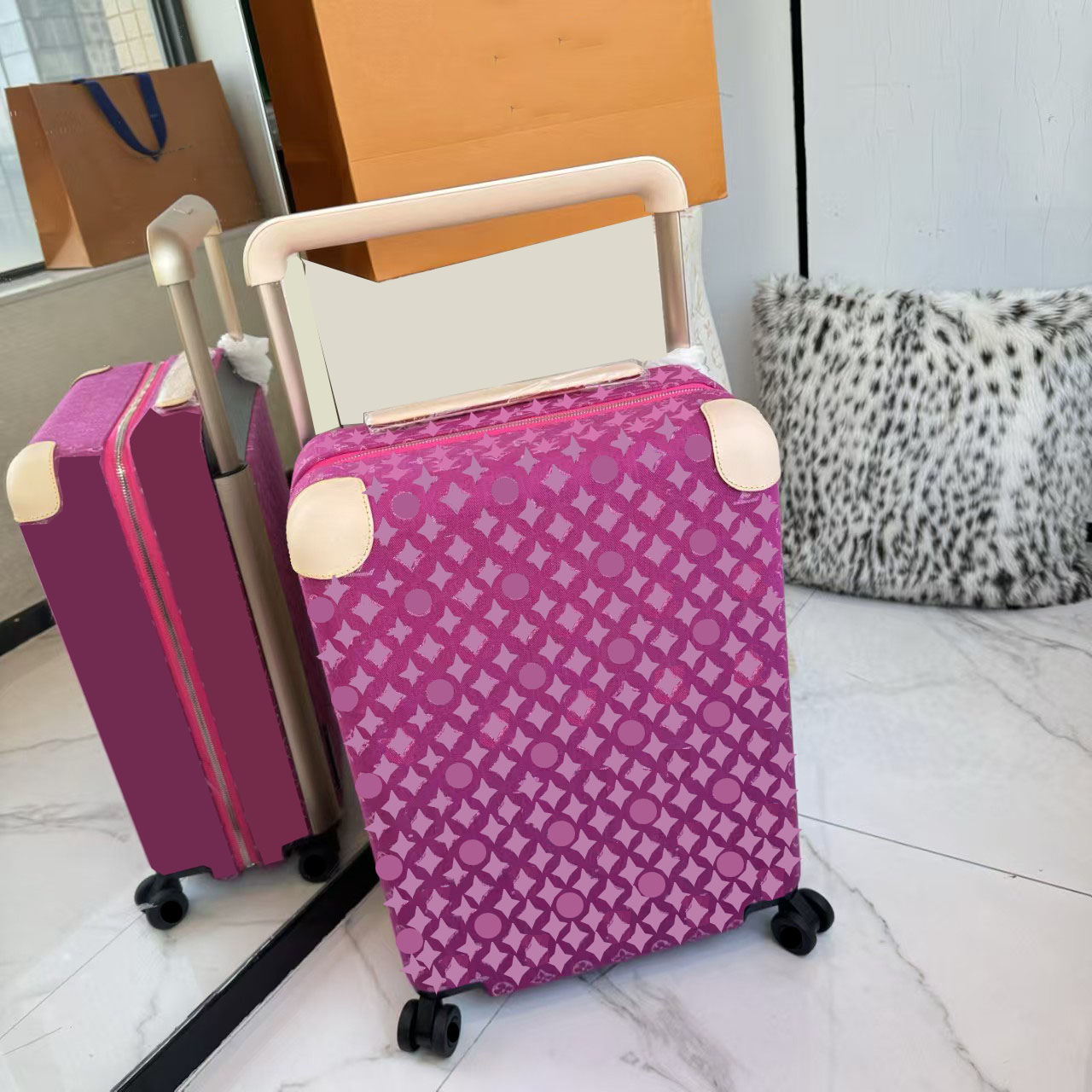 Monogram Box Handle Suitcases Boarding Box Travel Luggage Trolley Box Duffle Bags Luggage Suitcases Bag Boarding Case Suitcases Zippers Wheels Tr-image-1110069244
