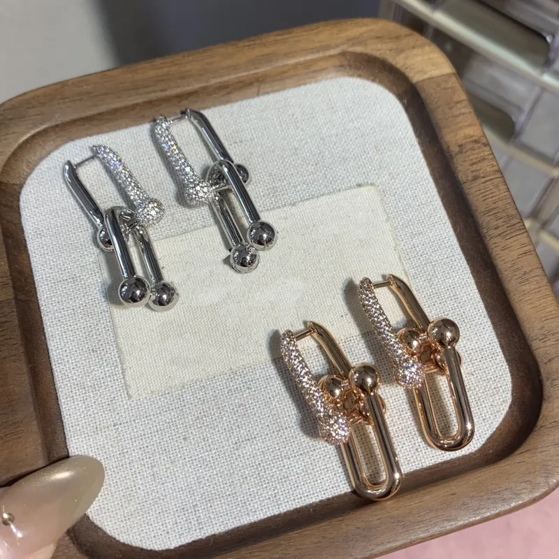 Exquisite Silver Plating With Diamonds Dazzling U Shape Hinged Earjewelry Sets by Fashionista-image-1109012917