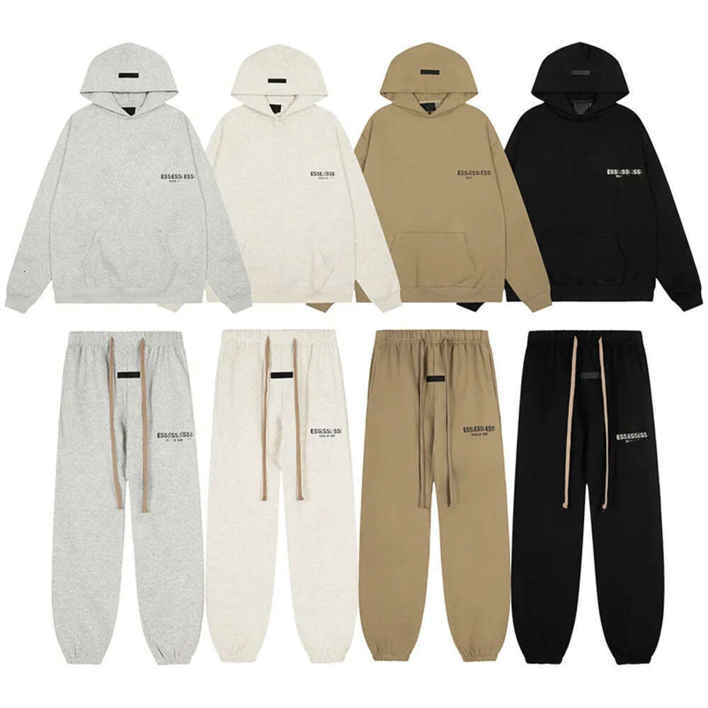 Men's Tracksuits Men Women 2 Piece Matching Sweat Suit Solid Letter Print Oversized Hoodie Jogger Pants Casual Streetwear Sportswear Set