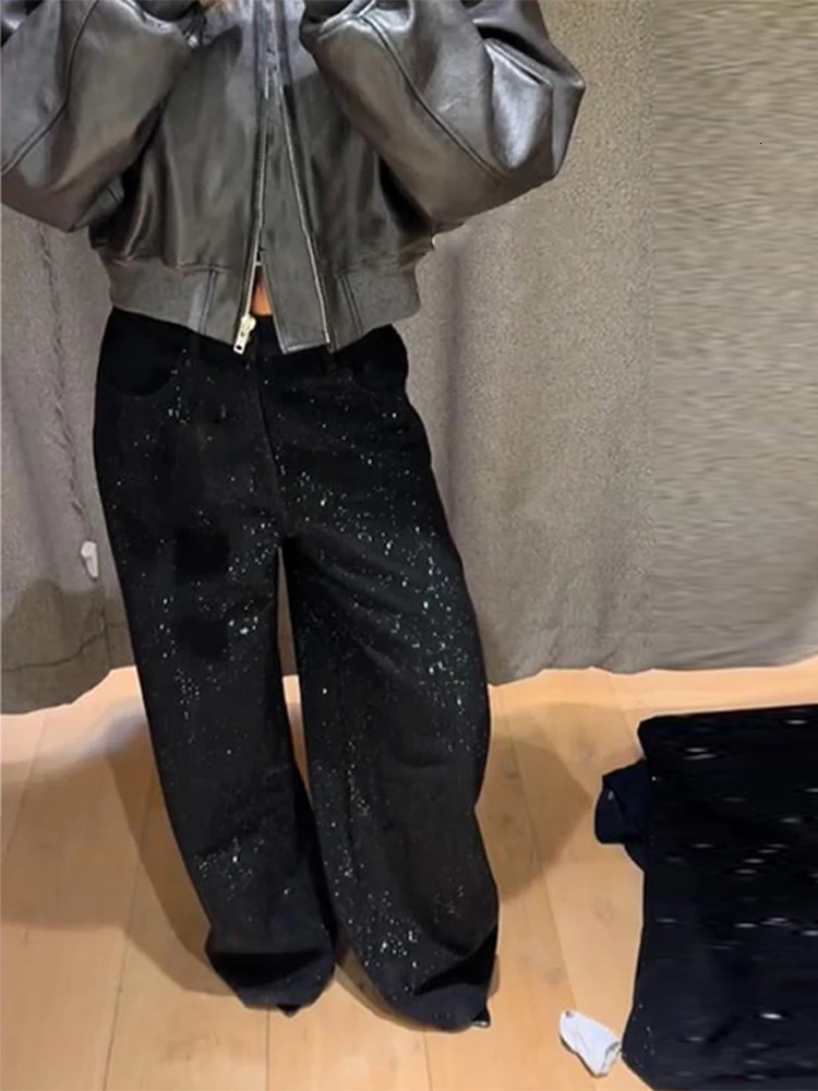 Fashion Sequin Women Jeans Y2k Casual Female Loose Wide Leg Trouser Pockets Button Chic Spring Pant Outdoor Streetwear 2026 260604 43