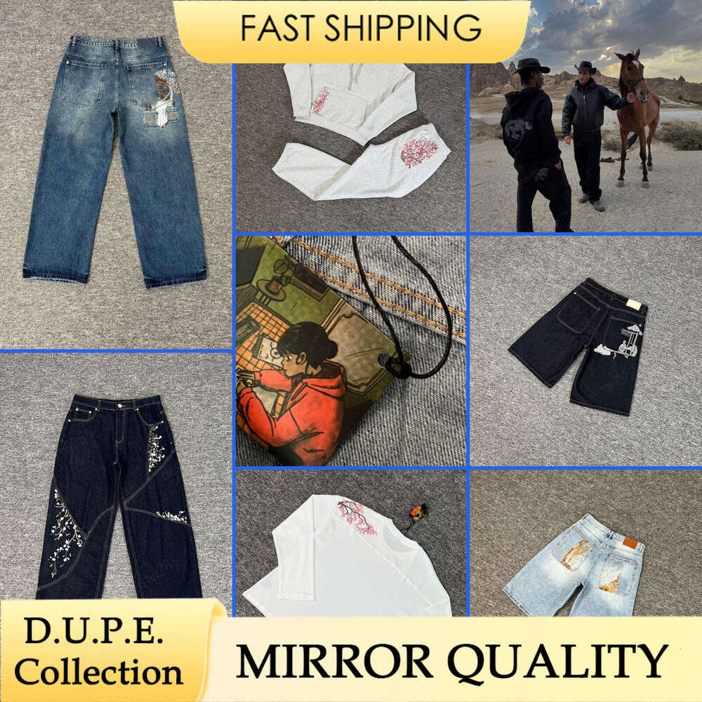 derschutze Designer Black Baggy Jeans Embroidered Art Luxury Brand High Street Loose Denim Trousers Streetwear Hip Hop Wide Leg Pants Washed Jean-image-1108986028