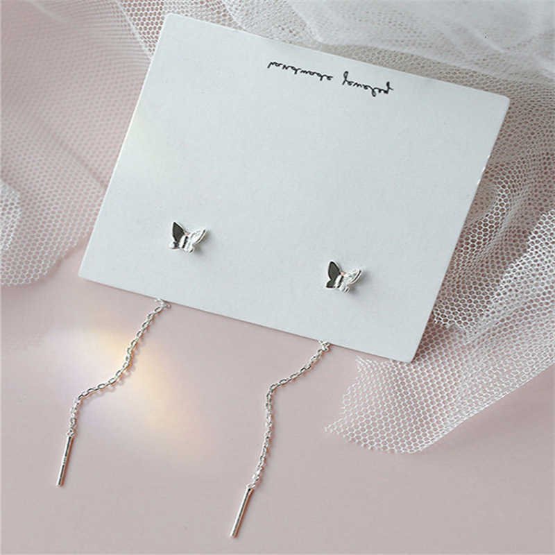 Tassel 925 Silver Needle Long Butterfly Drop Earrings 2022 Fashion Hanging Women Earrings Summer Jewelry Girls Party Gift M260604