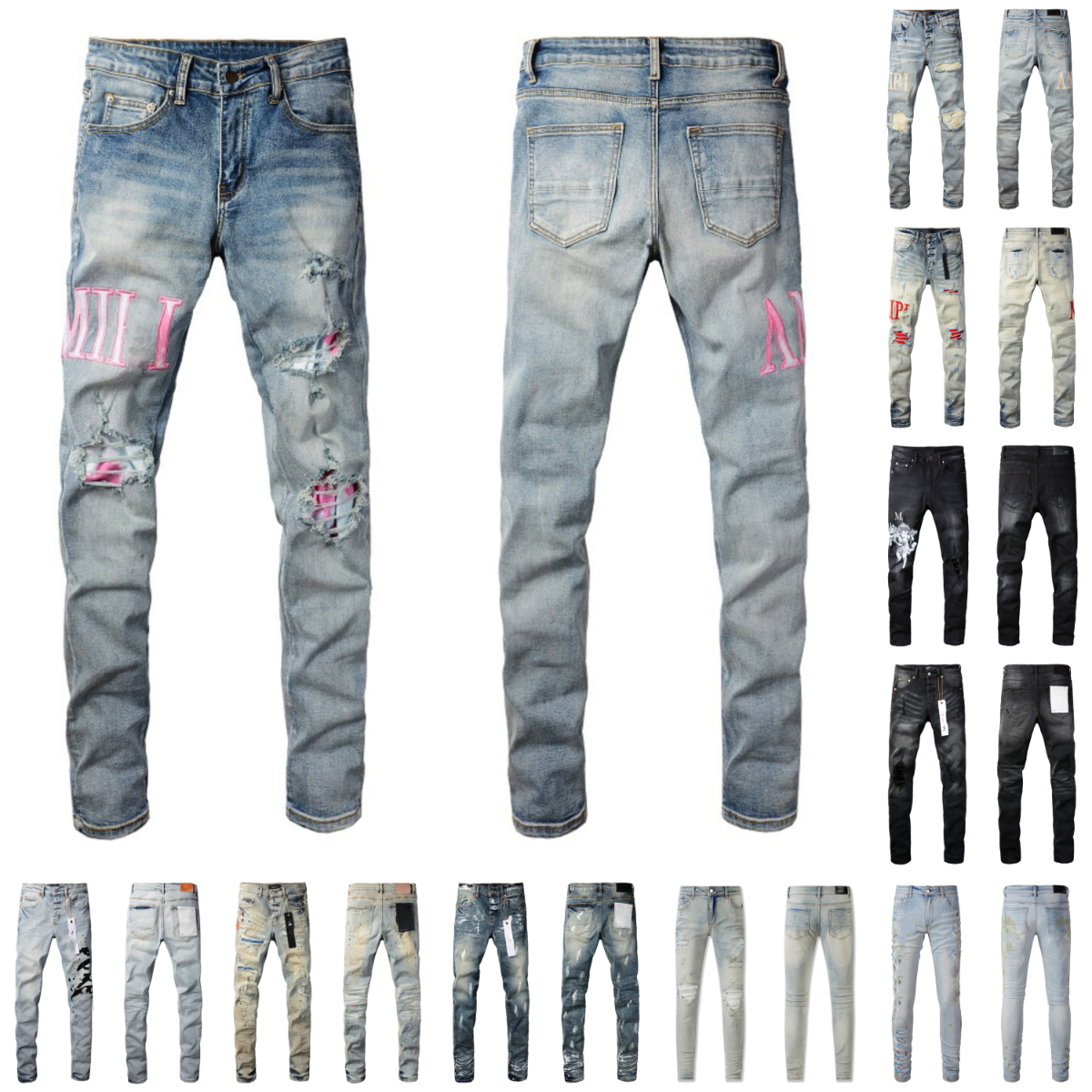 jeans womens designer jeans for mens high quality jeans ripped slim fit motorcycle bikers pants for men fashion men's design streetwear slim-image-1109072167