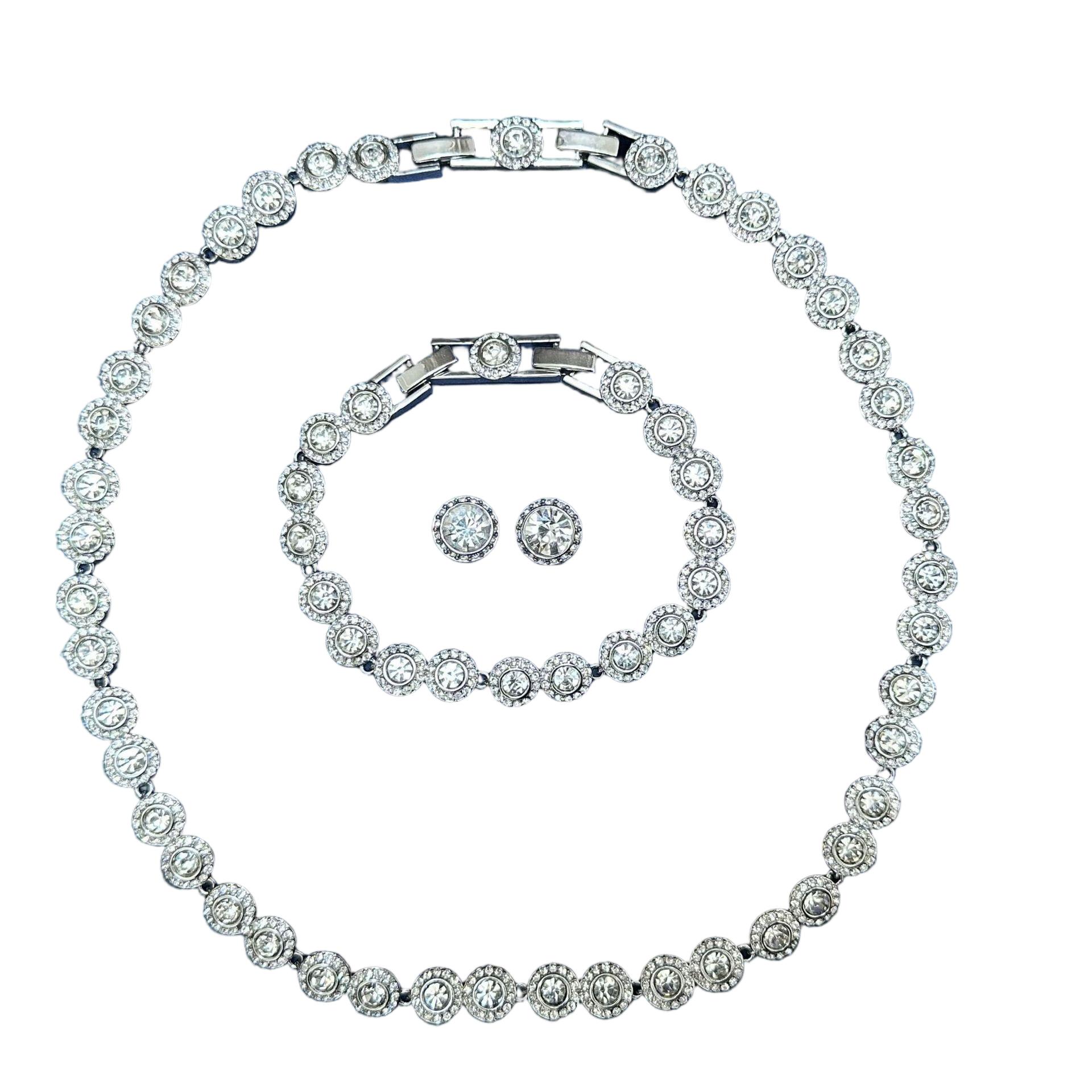 Regalos D de la Madre luxury necklace 18K Gold Plated Bubble Halo Tennis Necklace Jewelry Set for Women Mother's Day Gift Hypoallergenic Tar-image-1109065685