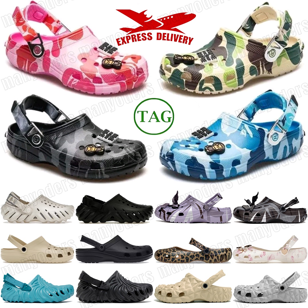 Men women designer sandals designer slides slippers croc sandals EVA clogs Classic Clog ABC Camo Blue Ballet Flat Sneakers Salehe Bembury Sandal-image-995626988