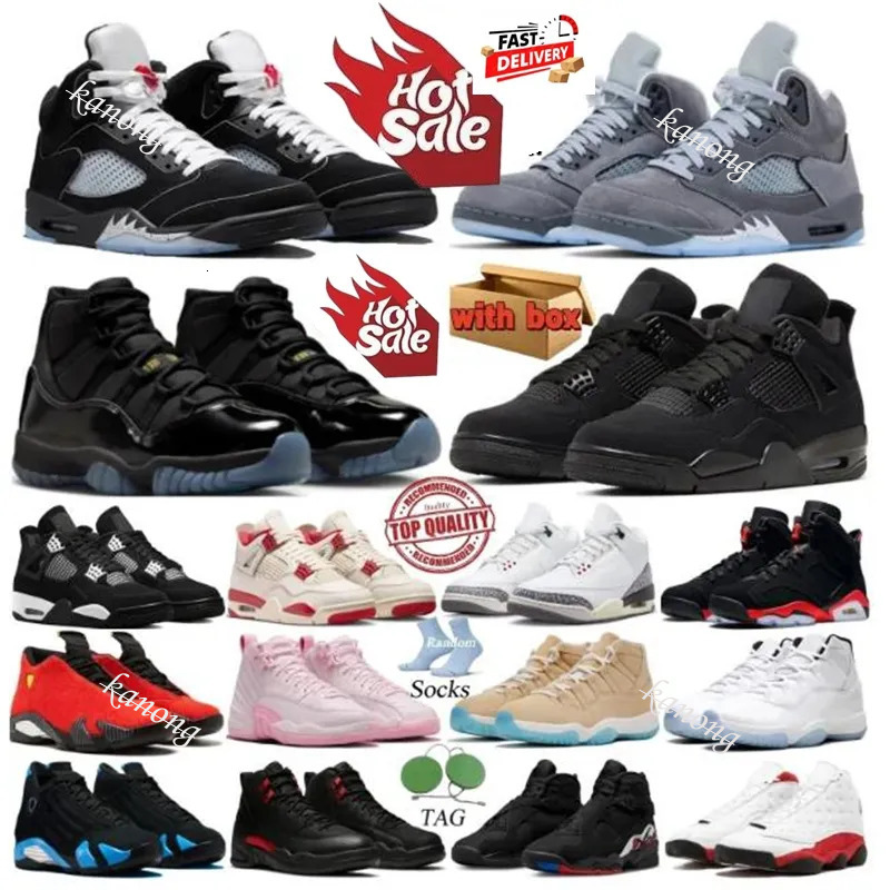 Designer Shoes Basketball Shoe 4S 5S 6S 11S Gamma Blue 4 Black Cat 5 Wolf Grey Fire Red White Cement 14 Ferrari 12 Taxi 13 Chicago Mens Womens Sn-image-1108948170