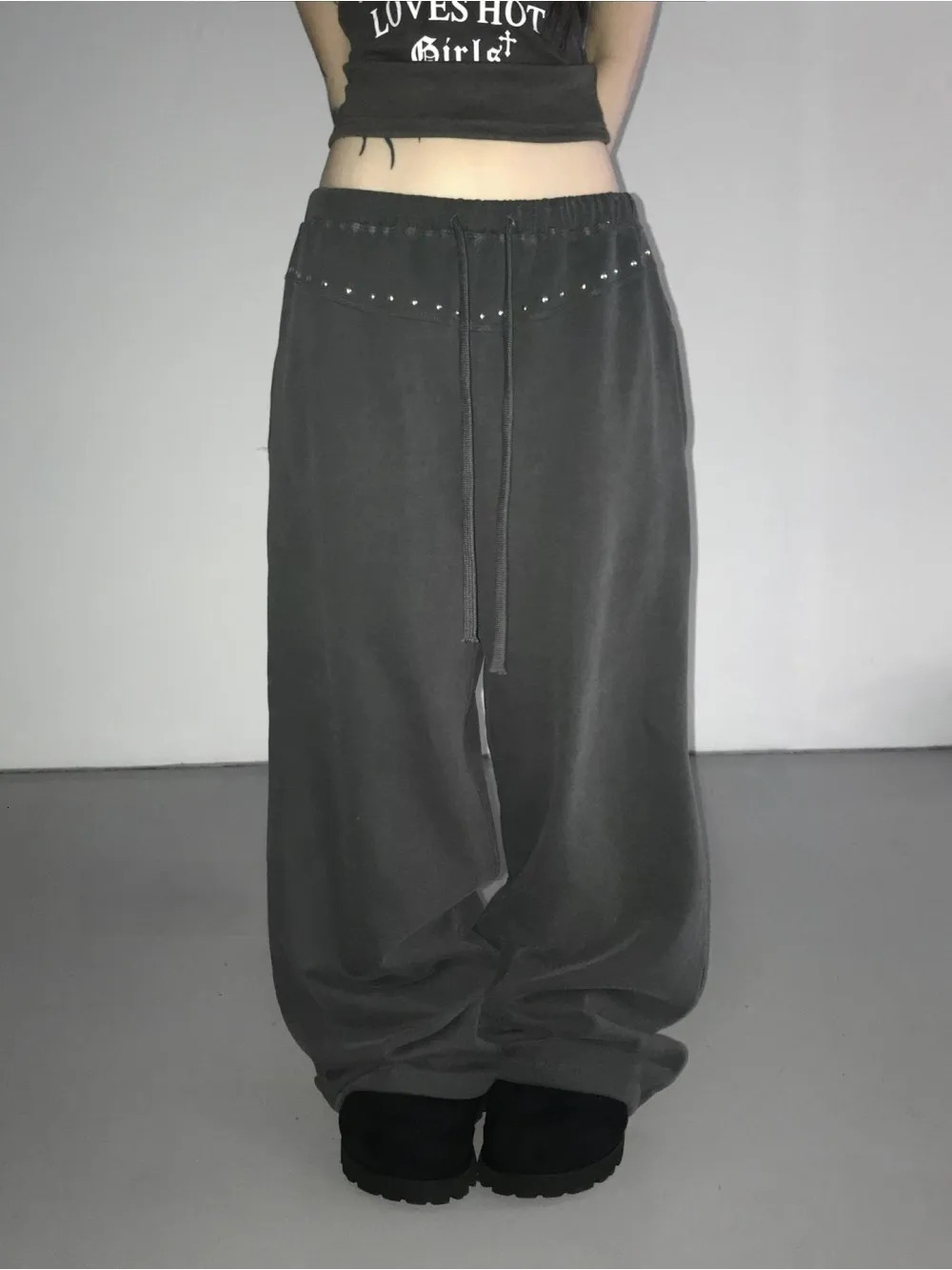 2026 Y2K American retro Gothic bead cross punk street trend dance hip-hop casual elastic waist versatile niche pants 260604bj