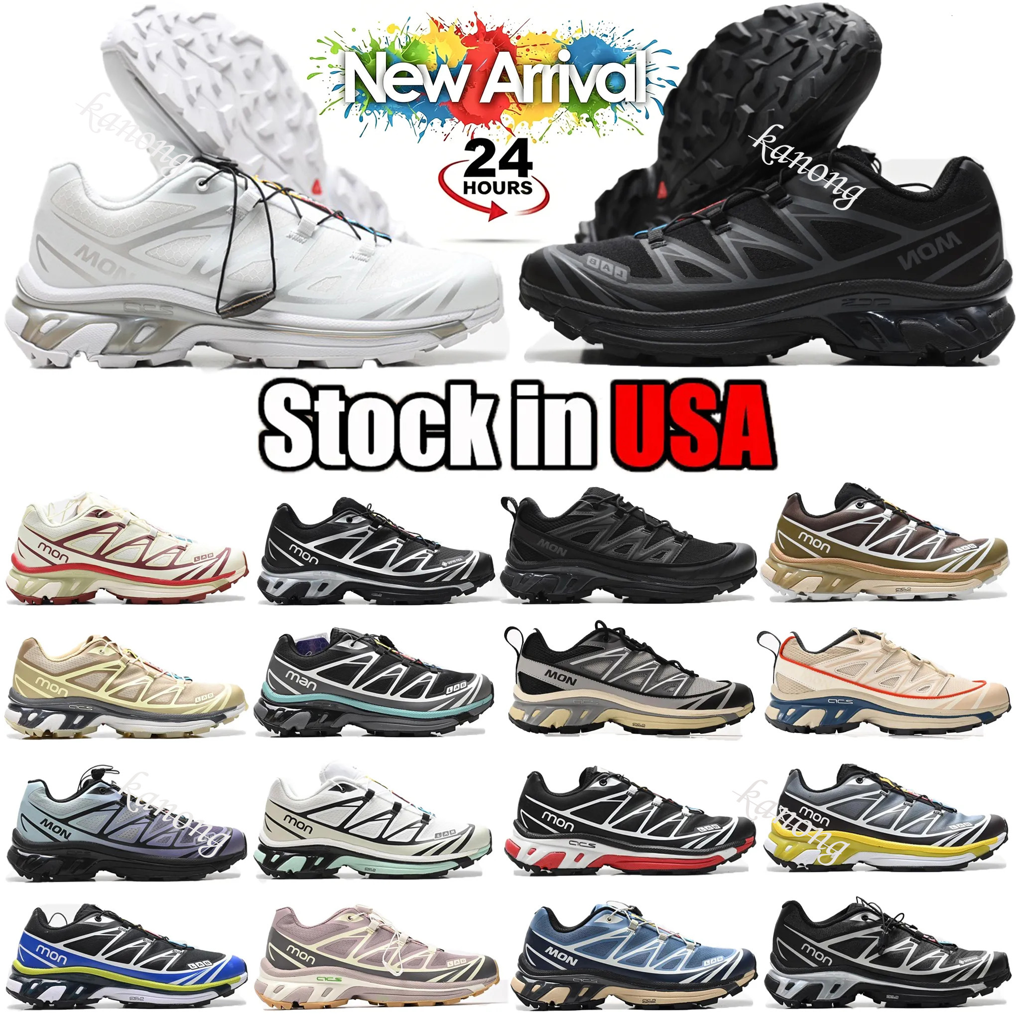 2026 New Men Women Designer Salomom Xt6 Running Outdoor Xt 6 Quest Triple Black White Blue Pink Bright Green Sneakers Jogging Walking Sports Shoes s