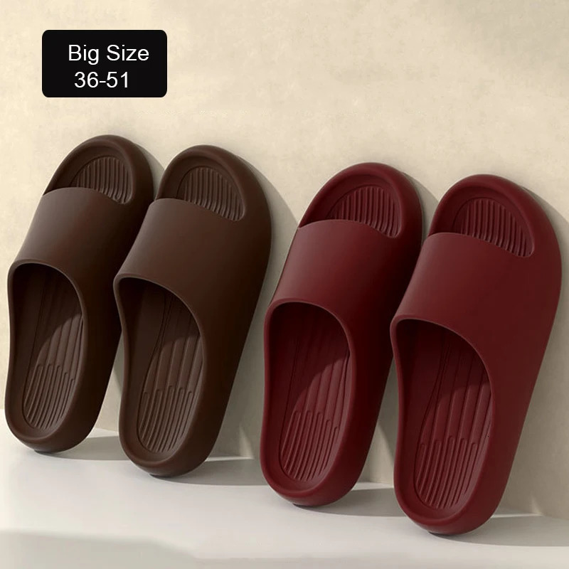 Big Size 50 51 Summer Slippers For Men Women EVA Lightweight Open Toe Quick Dry Home Slides Men Flat Sandals Beach Couple Shoes 260601BJ