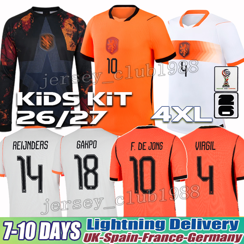 Netherlands world cup jersey 2026 VIRGIL VAN DE VEN F.DE JONG REIJNDERS GAKPO REIJNDERS MEMPHIS Netherlands jersey 2026 Soccer Jerseys Football S-image-956475269