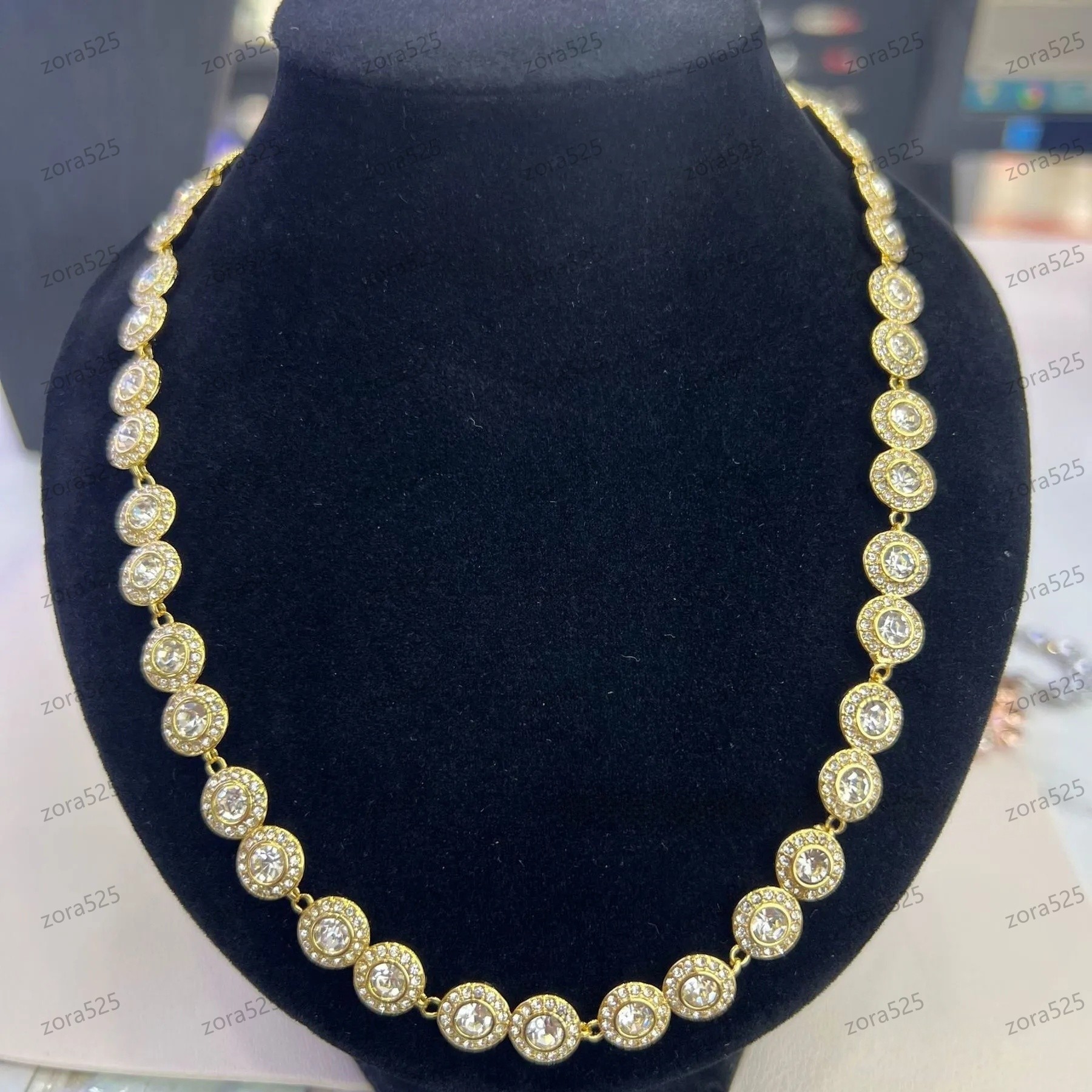 bijoux de luxe necklaces bracelet necklace designer for women 18K Gold Plated Halo Tennis Necklace Bracelet Earrings 3 Piece Set Gift for Mom Hyp-image-1109065208