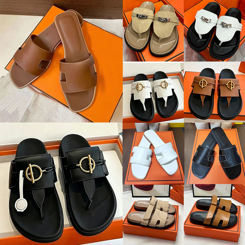 Livraison gratuite avec boîte claquette Sandales femme noir marron blanc cuir plat luxe tongs tendance confortables slides