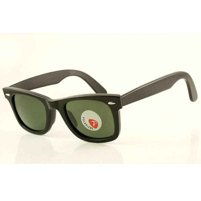 Polarized Classic Sunglasses Mens Black Frames Designer Square Glasses Ladys Fashion Green Lens Eyewear 50mm