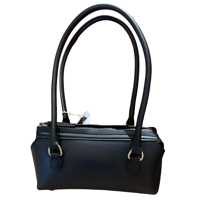 Designer Style Top Handle Women Genuine Full Grain Leather Mini Boston Underarm Bag Original Armpit Handbag Luxury Daily Commute Shoulder Purse For