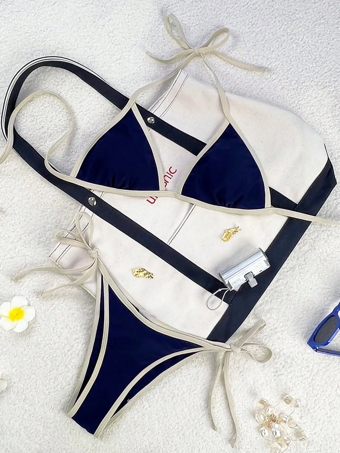 Summer sexy tie bikini swimsuit set for beach vacation suitable women 260602