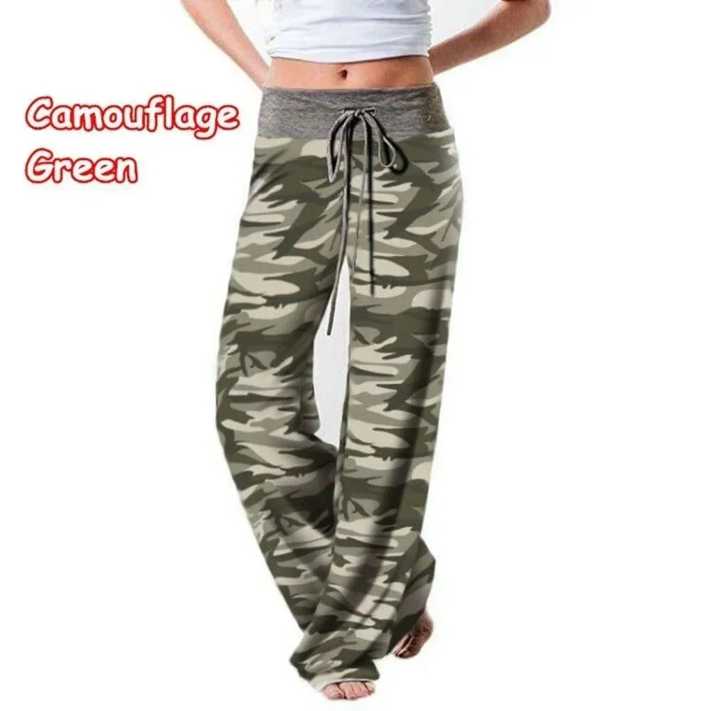 Plus Size Women S-8XL Fashion Casual Loose Stretch Printing Drawstring Lounge Pants Pajama Long Wide Leg Pants 260604bj