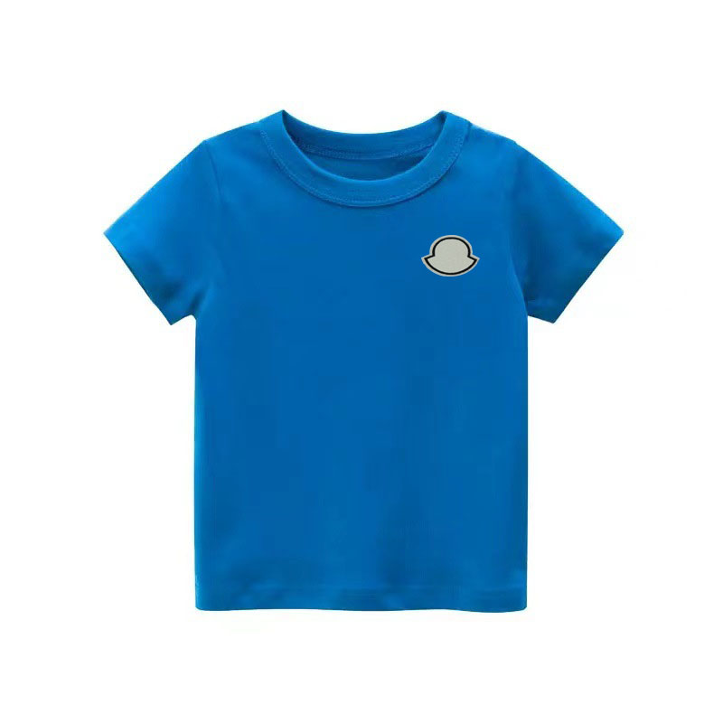 1-7 Years Baby Boys and Girls Solid Color Cotton Short Sleeve T-shirts Kids Tops Children's Clothing Size : 80-130-image-1104229077