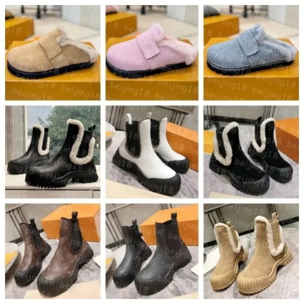(Choose the Pics not decription) Premium Quality Flower Print Baotou Slippers Women's Slippers Sandals High Heels Boots Fashion Winter Snow