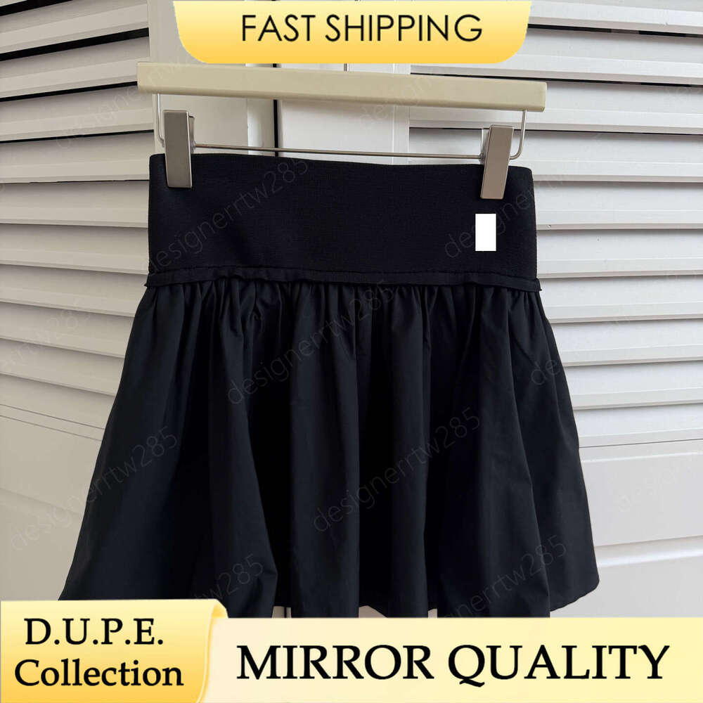 Designer Black Tennis Skirt Flared Pleated Mini Skirts Women High Waist Horse Logo Luxury Brand Style Preppy Ribbed Knit Stitching Dress Faldas J-image-1109222258