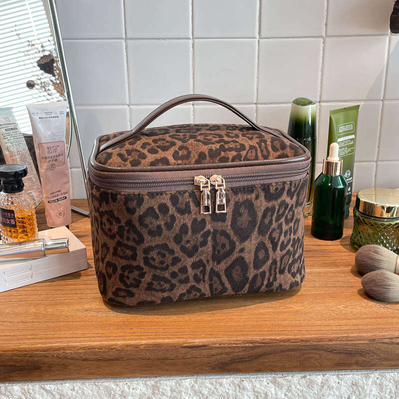 Leopard-pattern Cosmetic Bag Designer - Ladies' Casual Large-capacity Summer New Model Simple Handbag Cosmetic Money Bag Pocket Red Envelope Tr