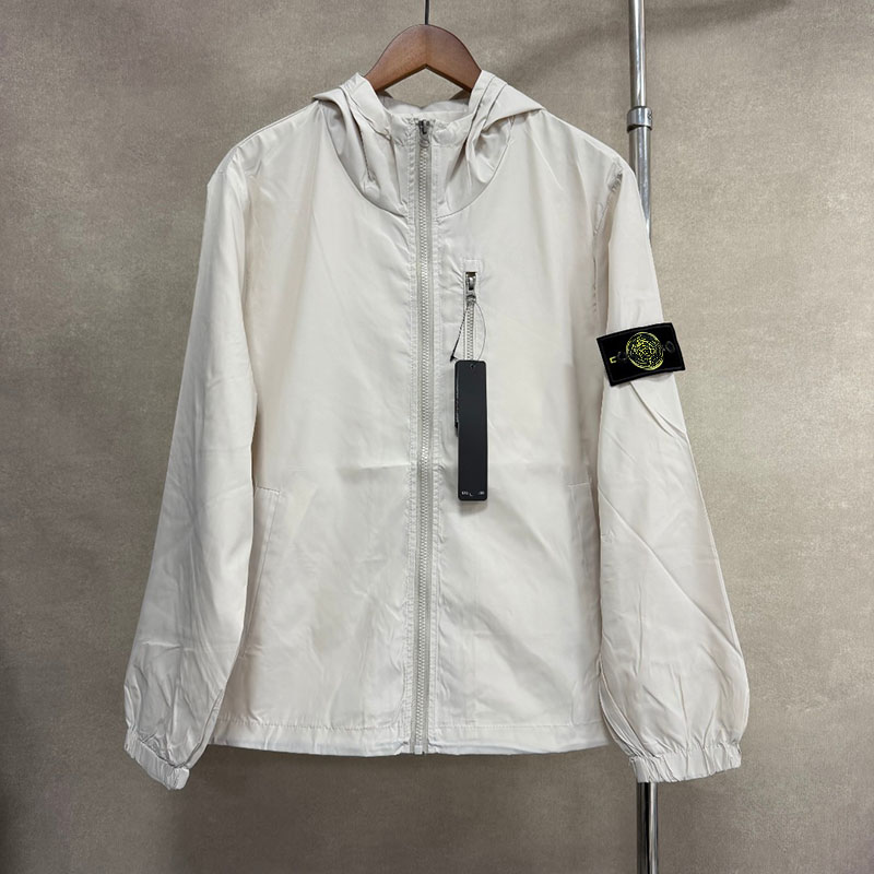 Stone Running Jacket Men Women Nylon Quick Drying Lightweight Waterproof Windbreaker Luxury Designer Tech Wear Tracksuit Compass Badge Zip Up Hoodie