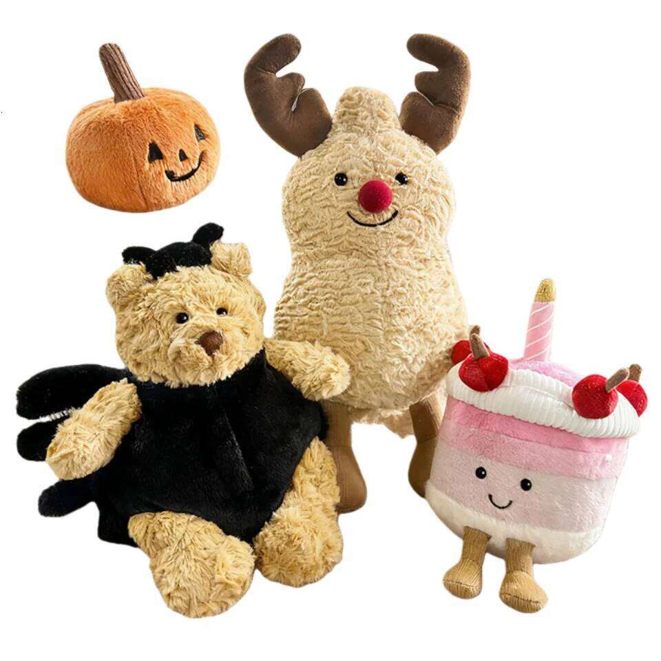 Drôle Halloween jouets en peluche mignon dessin animé araignée ours citrouille poupée doux en peluche gâteau aux fraises pour enfants Festival dé