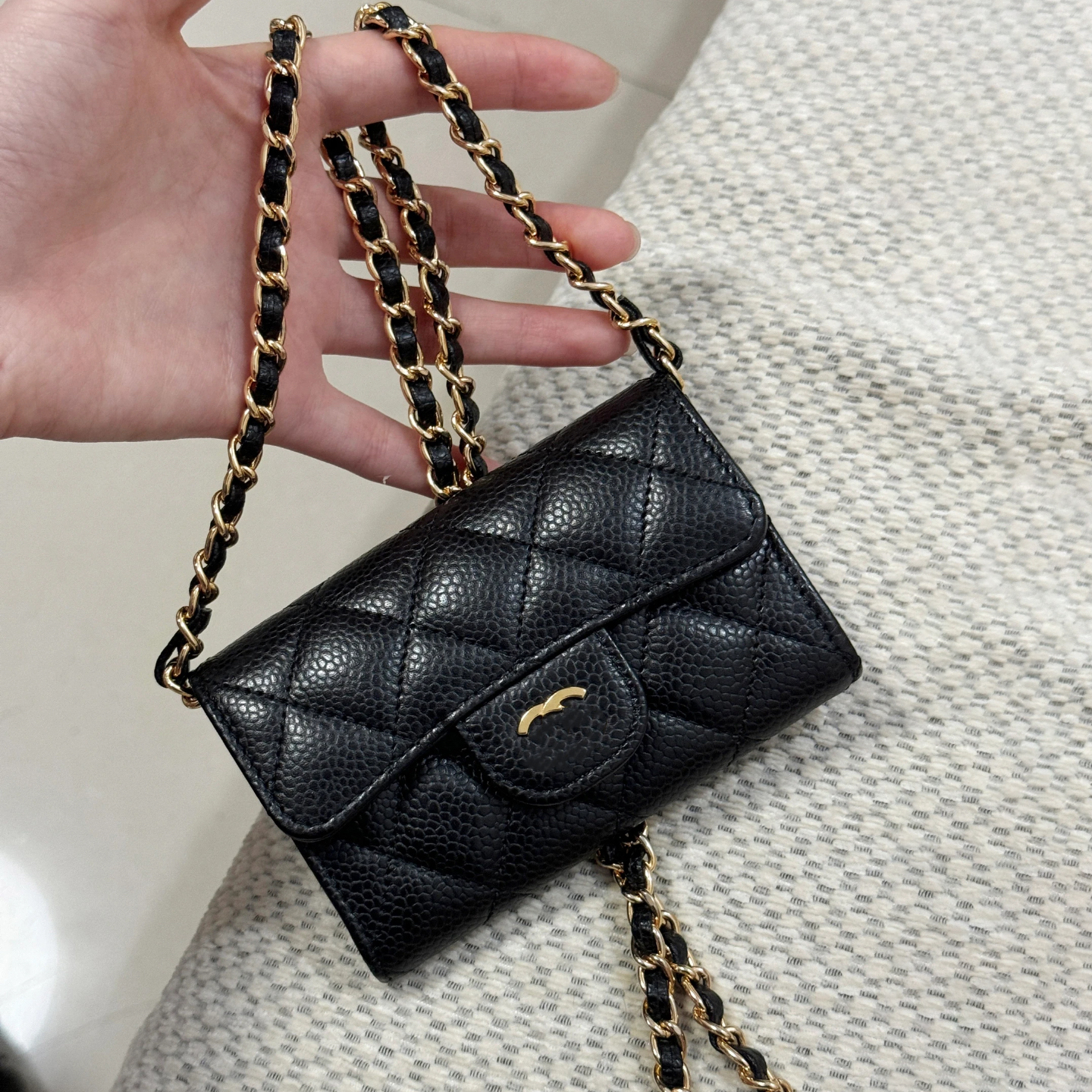 10A Top Quality Designer Mini Women's Evening Shoulder Chain Bag CC Lambskin Caviar Classic Card Holder Passport Holder Caviar Coin Purse Credi