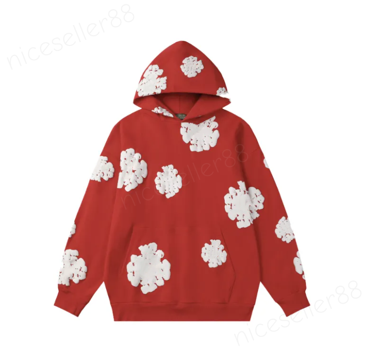 Denim Taears Hoodie Designer Multicolor Hip Hop High Street Men's Street Pullover Hoodie Fashion Kapok Foam Print Sports Hoodie 3D Embossed Flo