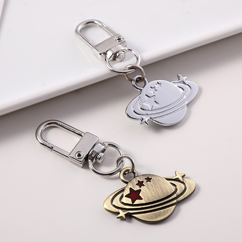 Planet Keychain Galaxy Metal Bag Charm Space Designer Themed Key Ring For Purse Backpack Car Key Accessories