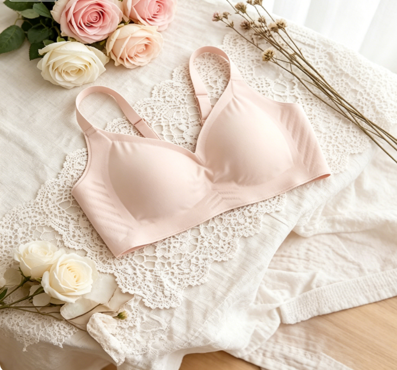 Seamless Wireless T-Shirt Bra for Women, Comfortable Soft Support Bra with Adjustable Straps No.2814-image-1109187686