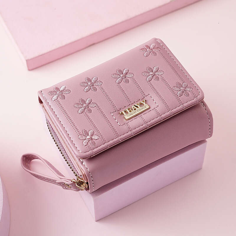 Luxury Women's Wallet Teayy Warm Color Short Multi Functional Zero Wallet Zipper Button Small Card Bag Wallet Wallet Mini Wallet