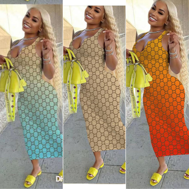 Femmes basiques robes longues décontractées concepteur nouveau débardeur robes d'été col en V sexy sans manches luxe femme lâche robes de plage d